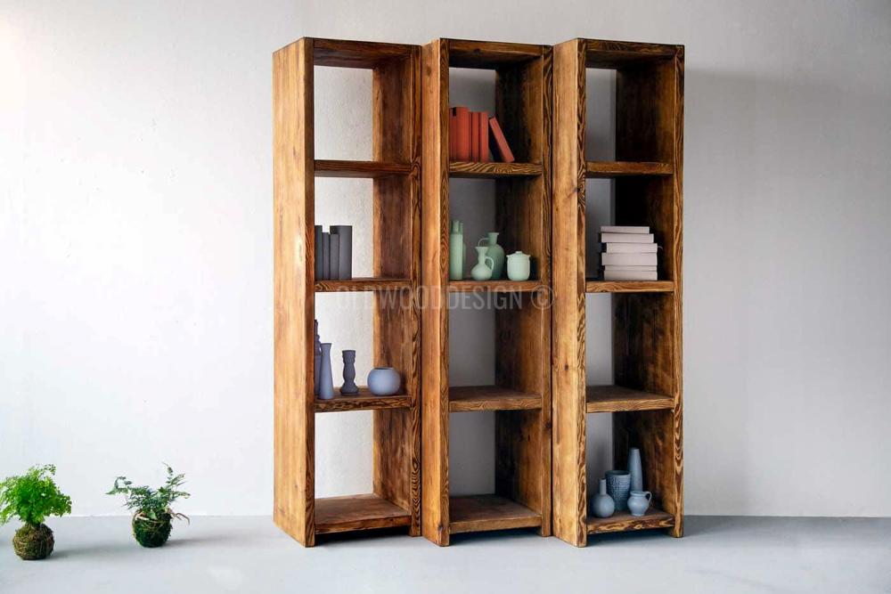 Tumbled pine bookshelf