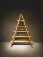 Wooden stairway rack